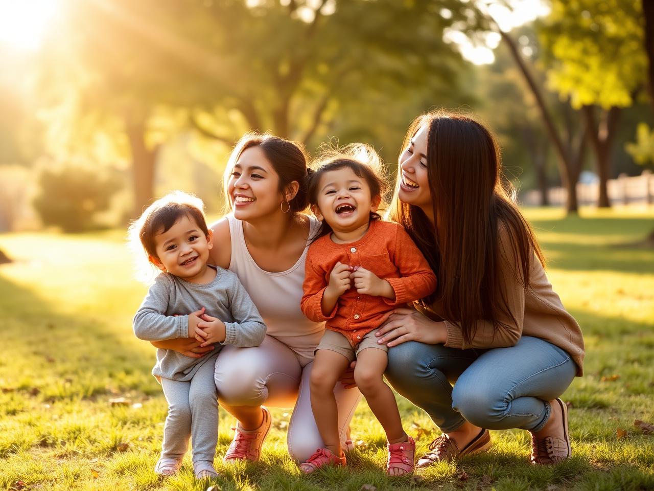 Familia disfrutando en el parque
