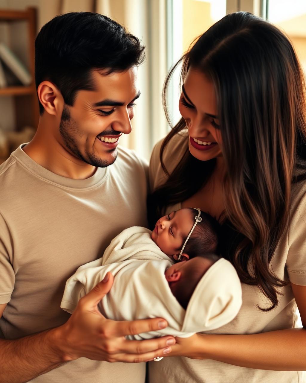 Padres con su bebé recién nacido